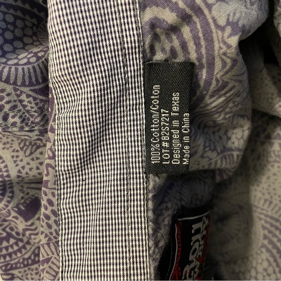 ROCK & ROLL COWBOY Western Pearl Snap Long Sleeve Paisley Shirt - Purple - Picture 5 of 5